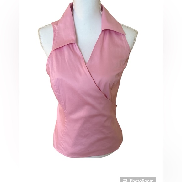 Lilly Pulitzer Tops - EUC Lily Pulitzer Pink Sleeveless Wrap Shirt Top. Size 10.